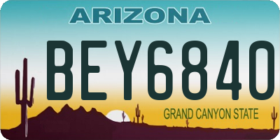 AZ license plate BEY6840