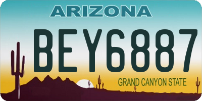 AZ license plate BEY6887