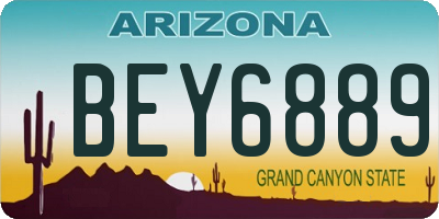 AZ license plate BEY6889