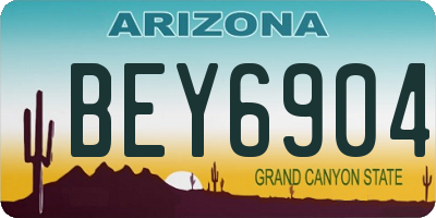 AZ license plate BEY6904