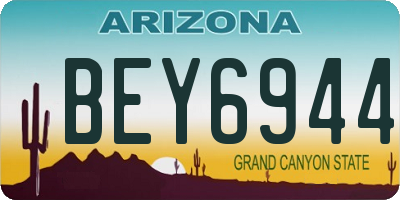 AZ license plate BEY6944
