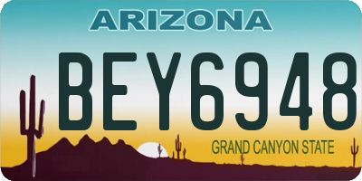 AZ license plate BEY6948
