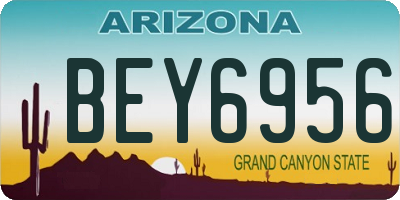 AZ license plate BEY6956