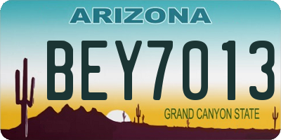 AZ license plate BEY7013
