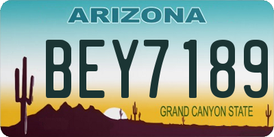 AZ license plate BEY7189