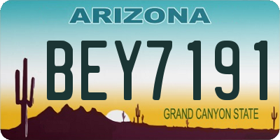 AZ license plate BEY7191