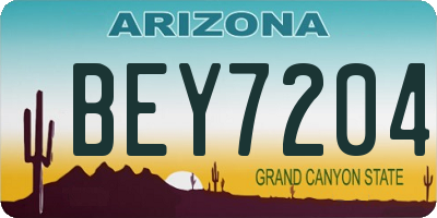 AZ license plate BEY7204