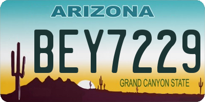 AZ license plate BEY7229