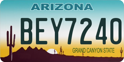 AZ license plate BEY7240