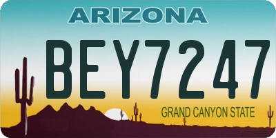 AZ license plate BEY7247