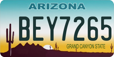 AZ license plate BEY7265