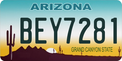 AZ license plate BEY7281