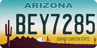 AZ license plate BEY7285