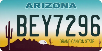 AZ license plate BEY7296