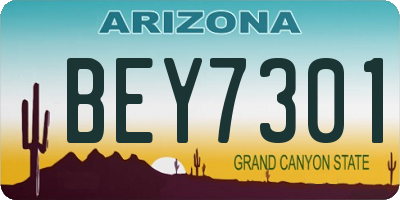 AZ license plate BEY7301