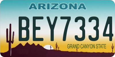 AZ license plate BEY7334