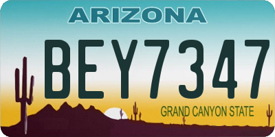 AZ license plate BEY7347