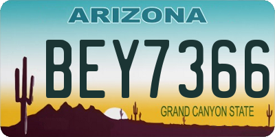 AZ license plate BEY7366