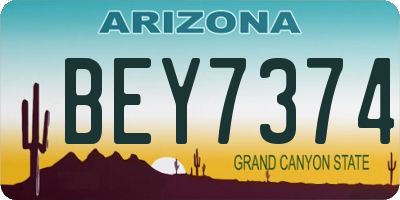 AZ license plate BEY7374