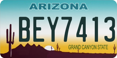 AZ license plate BEY7413