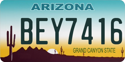 AZ license plate BEY7416