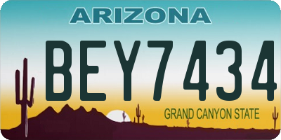 AZ license plate BEY7434