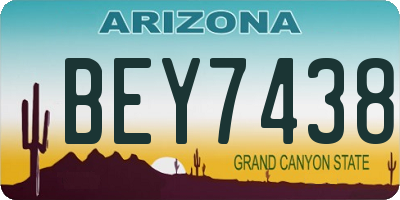 AZ license plate BEY7438