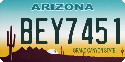 AZ license plate BEY7451