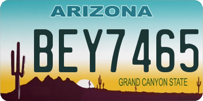 AZ license plate BEY7465