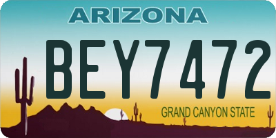 AZ license plate BEY7472
