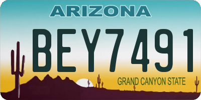 AZ license plate BEY7491