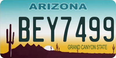 AZ license plate BEY7499