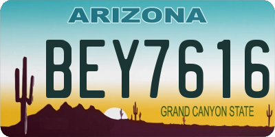 AZ license plate BEY7616
