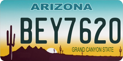 AZ license plate BEY7620