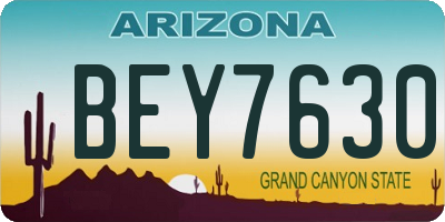 AZ license plate BEY7630