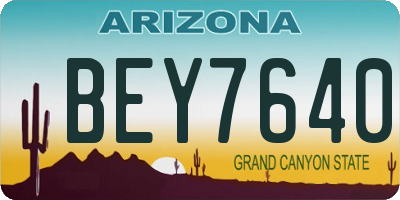 AZ license plate BEY7640