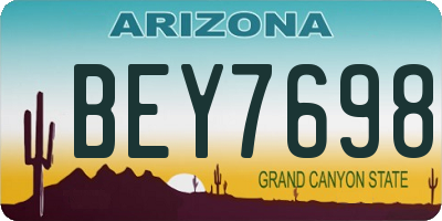 AZ license plate BEY7698