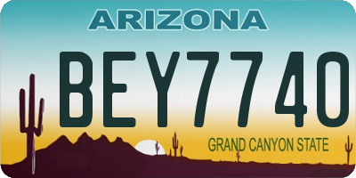 AZ license plate BEY7740