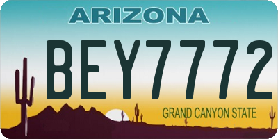 AZ license plate BEY7772