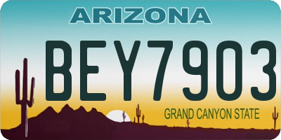 AZ license plate BEY7903