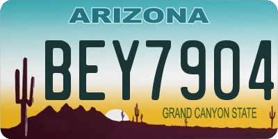 AZ license plate BEY7904