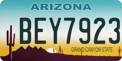 AZ license plate BEY7923