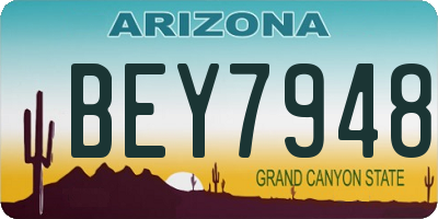 AZ license plate BEY7948