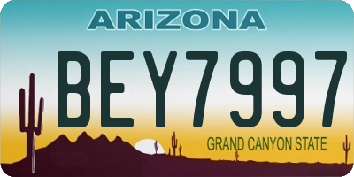 AZ license plate BEY7997