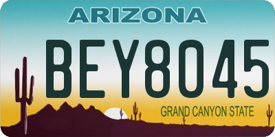 AZ license plate BEY8045