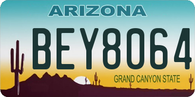 AZ license plate BEY8064