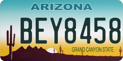 AZ license plate BEY8458