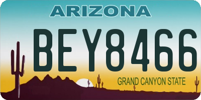 AZ license plate BEY8466
