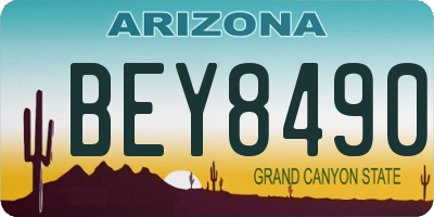 AZ license plate BEY8490