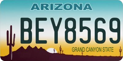 AZ license plate BEY8569